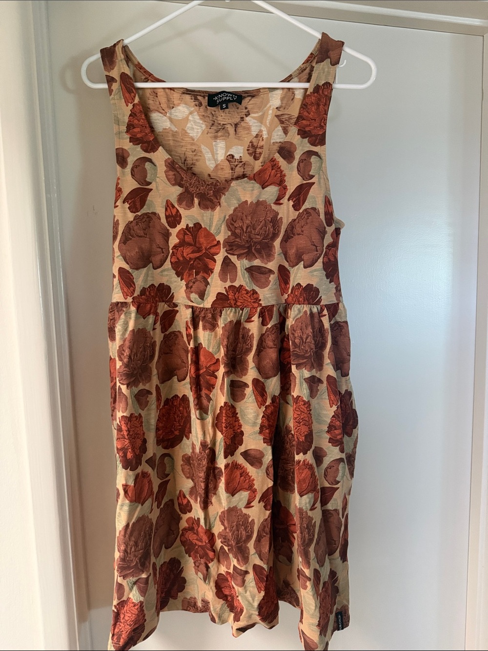 🆕 known supply organic dress / pockets small / limited edition fall print